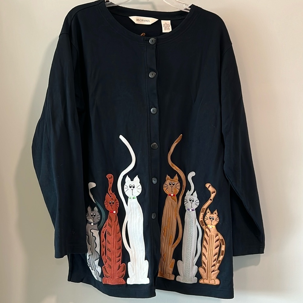 Bechamel - L, black kitty embroidered jacket